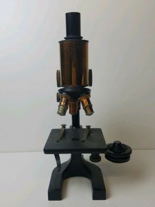 Antique Spencer Buffalo Scientific Microscope Brass Metal 2