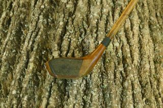 Unusual Antique Vintage Wood Shaft W Fernie Troon Scotland Inserted Spoon