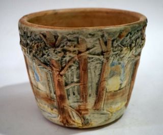 Antique Weller Pottery Forest Planter Vase 18X 2