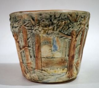 Antique Weller Pottery Forest Planter Vase 18X 3