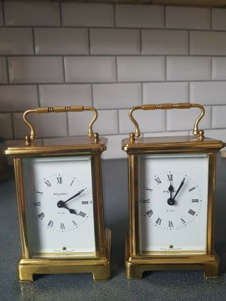 2 X Bayard Duverdrey & Bloquel Brass 8 Day Carriage Clocks.  1.