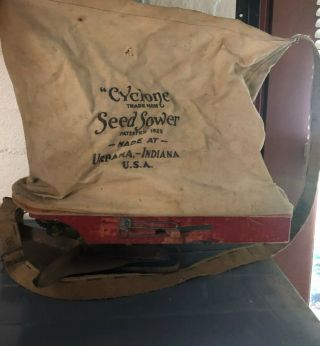 Vintage Cyclone Seed Sower - Hand Crank Seed Spreader Urbana Indiana