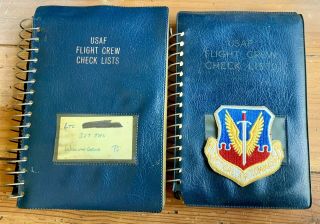 Vintage Usaf Flight Crew Checklists Owned By Lieutenant Colonel With Bonus Badge