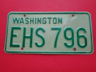 1968 - 1982 Washington State Wa,  Wn Passenger License Plate Ehs 796 Yom Dmv