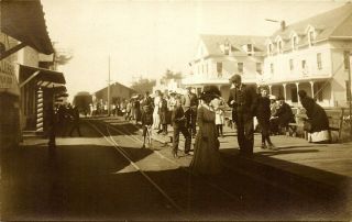 Amateur Rppc,  Rubberneck Row,  Depot,  Long Beach,  Washington,  Vintage Postcard
