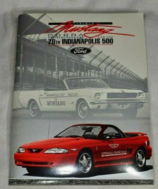 1994 94 Ford Mustang Svt Cobra Indianapolis Pace Car Media Press Kit