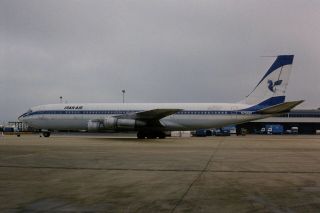 35mm Colour Slide Of Iran Air Boeing 707 - 321c N794ep In 1977