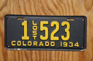 1934 Colorado Lost License Plate 1 - 523