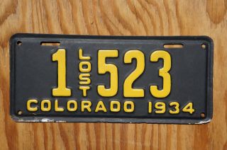 1934 Colorado LOST License Plate 1 - 523 2