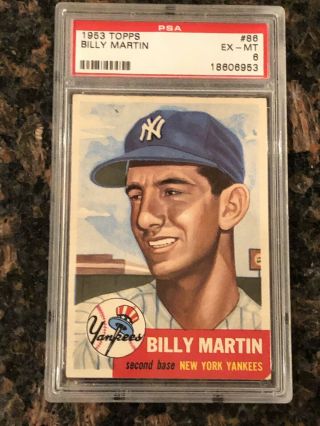 1953 Topps Billy Martin 86 Baseball Card Psa 6