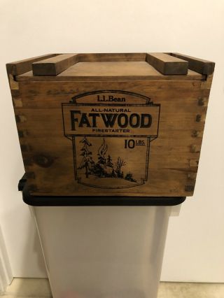 Vintage Ll Bean Wooden Box With Lid Home Decor Fat Wood Firestarter