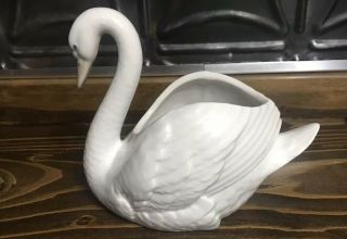 Vintage Nao By Lladro Porcelain Swan Figurine Vase Planter Made In Spain Daisa