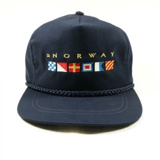 Vintage Ss Norway Ex France Norwegian Cruise Lines Ncl Hat Cap Flags Strapback