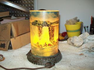 Vintage Glass Niagara Falls Motion Lamp No Spinner Great Graphics