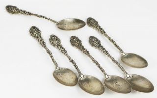 Set Of 6 Gorham Versailles Pattern Sterling Silver 5 7/8 " Teaspoons With Mono