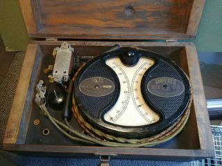 Antique Weston Electrical Instrument Model 240 Amperes Voltmeter Wood Case 1901