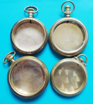 Antique 4 Gold Filled Pocket Watch Cases For Scrap Or Use 4 16s 1 18s 155.  1g Tw