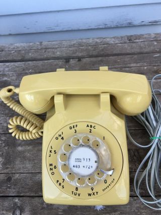 Vintage 1978 Itt Rotary Dial Phone,  Mustard Color