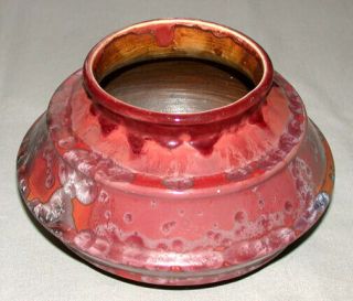 Antique Signed France Fabulous Art Studio Red Glazed Ceramic Pottery Vase