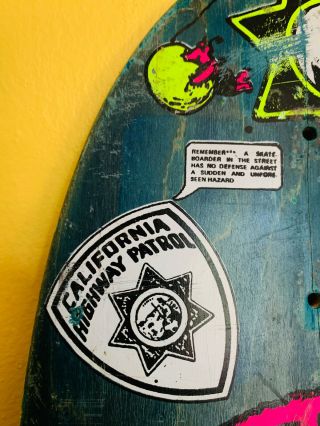 SMA Santa Monica Airlines World Think Crime Vintage Skateboard Deck Blue Rocco 3