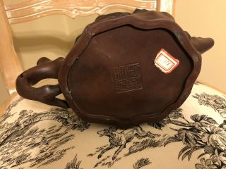 Fine Vintage Chinese Yixing Zisha Purple Clay Plum Tree Trunk Teapot 3