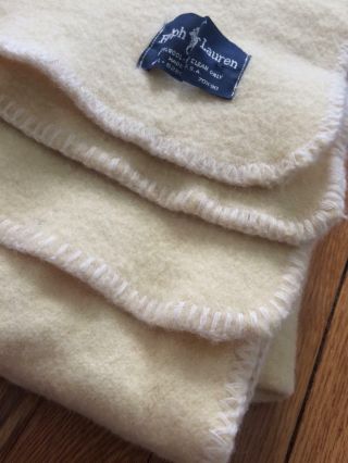 Vintage Ralph Lauren 100 Wool Camp Blanket Made In USA Size 70 x 90 3