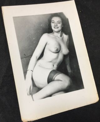 Vtg 50’s Irving Klaw Pinup Girl June King Nude Risque Cheesecake Photo