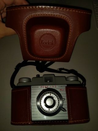 Vintage Kodak Pony 135 35mm Film Camera With Leather Case