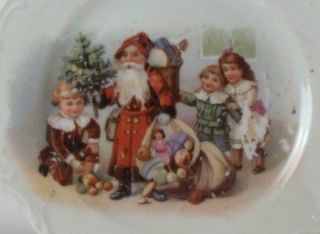Antique Santa Claus & Christmas Trees Dishes From Children 