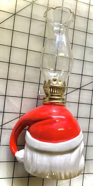 Vintage Classic Ceramic Santa Claus Head Christmas Oil Lamp - 2