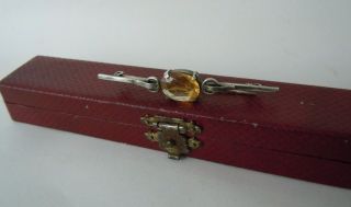 imper.  RUSSIAN Faberge design 84 Silver TiePin Brooch with Citrine stone 2