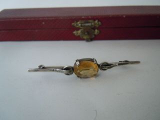 imper.  RUSSIAN Faberge design 84 Silver TiePin Brooch with Citrine stone 3