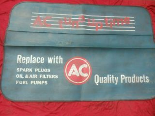Vintage Tune Up With Ac Delco Gm Mechanic Fender Cover Mat Protector Spark Plug