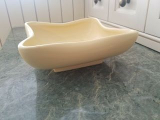 Vintage McCoy Pottery Yellow Low Square Base Curve Sides Bowl/Flower Pot Planter 2