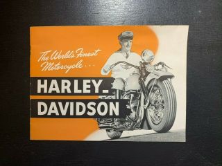 1947 Vintage Print Harley - Davidson Motorcycle Company Sales Brochure