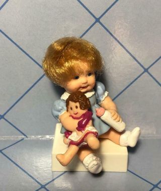 Vintage 1987 Bandai Tiny Blessings Baby Sara 3” Pvc Doll Dollhouse Miniature