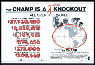 1979 The Champ Movie Cast Photo Unusual Vintage Trade Print Ad
