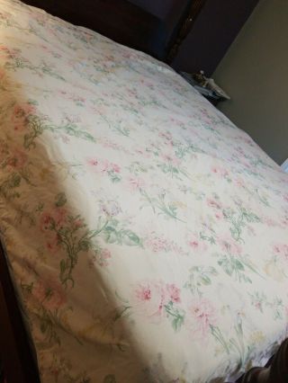 Polo Ralph Lauren Therese Vintage Floral Full Queen Duvet Cover Italy Cotton
