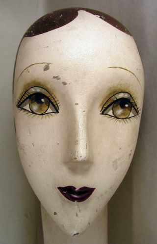 Vintage Mannequin Female Torso Head Deco 1920 ' s Flapper Dress Store Counter Top 2