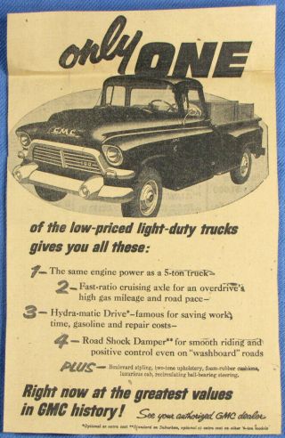 Vintage 1957 Gmc General Motors Pickup Truck Newspaper Print Ad