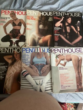 6 1977 Penthouse Magazines,  Vintage,  Playboy 70s America