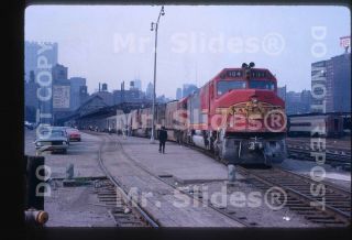 Slide Atsf Santa Fe Fp45 104 & 2 U28cgs W/psgr Train Chicago Il 1969