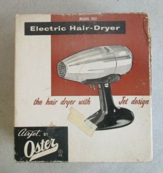 Vintage Electric Hair Dryer Model 202 Airjet By Oyster W/box 1950 