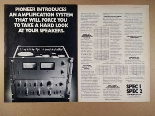 1976 Pioneer Spec 1 Preamp Spec 2 Stereo Power Amplifier Vintage Print Ad