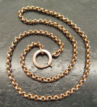 Antique Rose Rolled Gold Filled Faceted Belcher Link Chain Necklace 18 1/2 ".