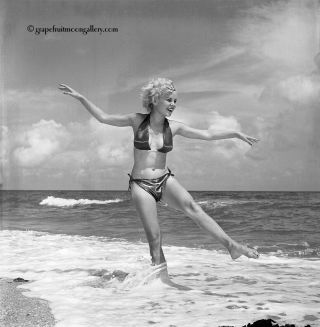 Bunny Yeager Pinup Camera Negative Blonde Bikini Model Miami Beach
