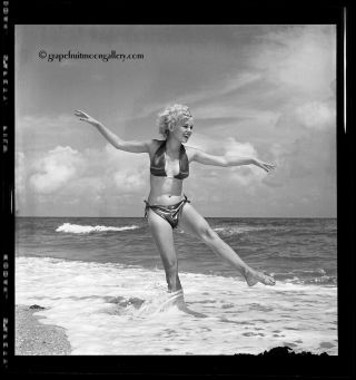 Bunny Yeager Pinup Camera Negative Blonde Bikini Model Miami Beach 2