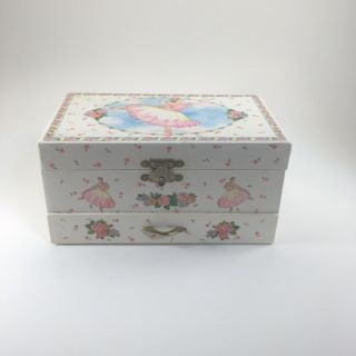 Vintage Ballerina Musical Jewelry Box Made In Taiwan
