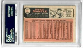 1966 Mickey Mantle 50 Yankees Topps PSA Good 2 2