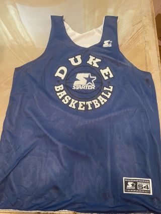 Duke Blue Devils Vtg 90s Starter Basketball Reversible Practice Jersey 54 Xxl